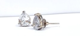 4Ct Pera Taglio Diamanti Finti Spingere Indietro Orecchini 14k Bianco Dorato Lei - £14.11 GBP