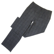 NWT Eileen Fisher Full Length Straight in Charcoal Plaid Wool Blend Pants L - $67.72