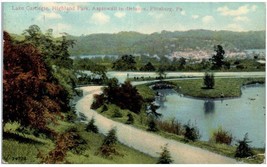 Postcard Lake Carnegie Highland Park Pittsburgh Pennsylvania - £3.82 GBP