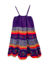 CYN BY Cynthia Mehra Womens Size Free Purple Multi Color Floral Tiered Dress - £14.91 GBP