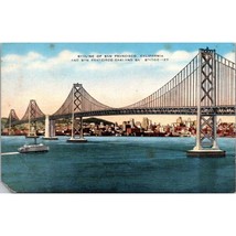 Vintage Linen Postcard, San Francisco Oakland Bay Bridge Berkeley California - £14.69 GBP