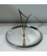 Kromex Chrome Tidbit Serving Tray Retro MCM Vintage 1950s Art Deco Atomi... - $31.89 CAD