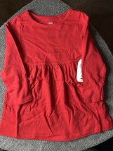 Wonder Nation Toddler Girls Solid Red Long Sleeve Dress Size 2T - $12.86