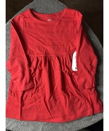 Wonder Nation Toddler Girls Solid Red Long Sleeve Dress Size 2T - $248.11 MXN