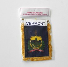 Vermont Mini Polyester Us State Flag Banner 3 X 5 Inches - £4.21 GBP