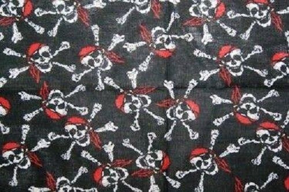 K&#39;s Novelties nov Small Jolly Roger Pirate Redhat Skull and Bones 22&quot;x22... - $3.45