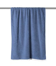 Denim Blue Solid Velour Extra Long Beach Towel - £21.28 GBP