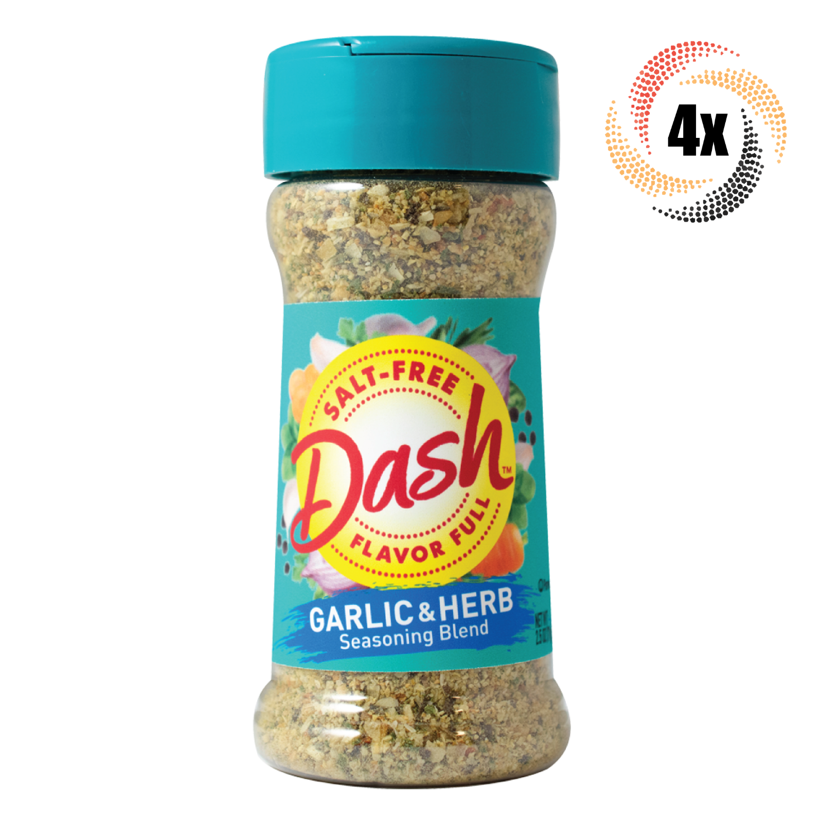 4x Shakers Mrs Dash Flavor Full Salt Free Garlic & Herb Seasoning Blend 2.5oz - £18.37 GBP