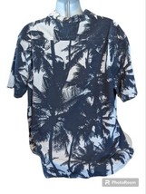 2XL Blue White Aloha Hawaiian Shirt Palm Tree In Gear Fashions Mens Cott... - £14.77 GBP