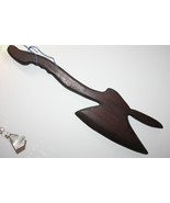 Hand Carved Solid Wood Wooden Axe Wall Hanging Home Bar Decoration 21&quot; Rare - $63.64 CAD