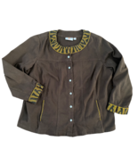 Women&#39;s Quacker Factory Brown Sequin Embellished Jacket Size 1X - $33.69 CAD