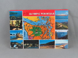 Vintage Postcard - The Olympic Peninsula Map and Attractions - Dexter Press - £11.82 GBP
