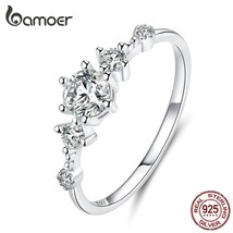 Dazzling Sparkling Engagement Finger Rings for Women Solid Silver 925 Jewelry We - £16.06 GBP