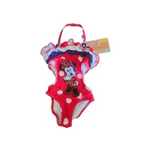 Disney Store Minnie Mouse One Piece Swimsuit Red Size 3T  - $369.50 MXN