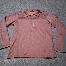 The North Face 1/4 Zip Pullover Size Medium Red Zip Pocket - $24.45