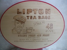 Lipton Tea Bags Hand-Carved, Hand Painted Wood Carving by Jarosz (#0617) - $52.99