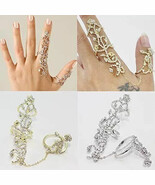 Sexy Womem Double Finger Multiple Stack Thumb Ring Crystal Gift Fashion ... - $27.34 CAD