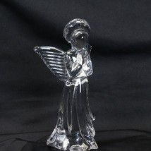 Praying Angel Figurine Lefton Clear Art Glass Statue 8 inches Tall - $45.07