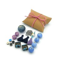 Pendant Necklace DIY Craft Kit, Blue Tassel Ceramic Jewelry Making Kit For Teens - £34.84 GBP