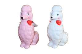 TARGET SPRITZ Valentines Day Ceramic Poodle Dog Set Lot 2 Pink + White N... - $424.99 MXN