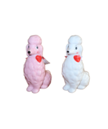 TARGET SPRITZ Valentines Day Ceramic Poodle Dog Set Lot 2 Pink + White N... - €19,37 EUR