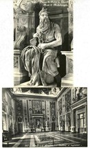 2 Postcards Rome Moses Michelangelo Borghese Gallery Black&amp;White Photos ... - £3.90 GBP