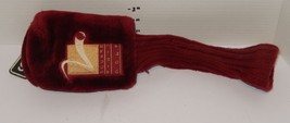 Vintage Square Two Burgundy Knit Sock Plush Golf Club Head Cover 9 Wood - $14.80