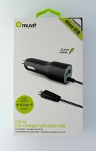 Muvit Micro Car Charger With Extra USB - Black - $7.76