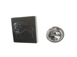 Silver Toned Square Etched Kiwi Bird Lapel Pin - £16.02 GBP