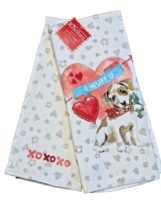 Kay Dee Valentines Day Puppy Dog Kitchen Towels I WUFF U 8 x 28 Inch 2-P... - £13.69 GBP