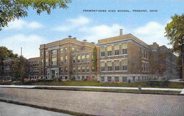 Fremont Ross High School Fremont Ohio 1930s linen postcard - £5.14 GBP