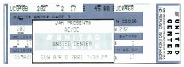 AC/DC Concert Ticket Stub April 8 2001 Chicago Illinois - £19.38 GBP