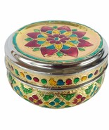 Meena Worked Small Stainless steel Flower design food storage box easy c... - $14.16