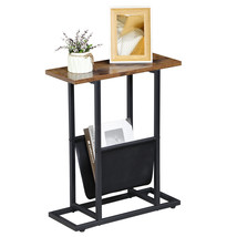 Narrow Side End Table Sofa Table Snack Table Space Saver for Living Room Brown - £31.33 GBP