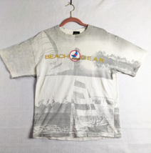 Beach Gear Mens T Shirt Sailboat Boating Size See Measurements Cotton White - $13.21