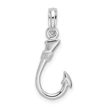 Sterling Silver Polished 3D Fish Hook Pendant - $37.22