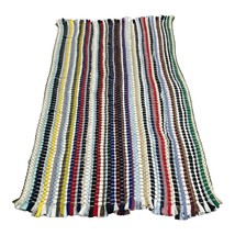 VTG Multicolor Handmade Rag Rug Measures 27.5”x19” - £30.26 GBP