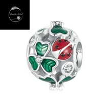 Shamrock Lucky Clover Irish Ladybird Bead Charm Genuine Sterling Silver 925 Mum - £16.84 GBP