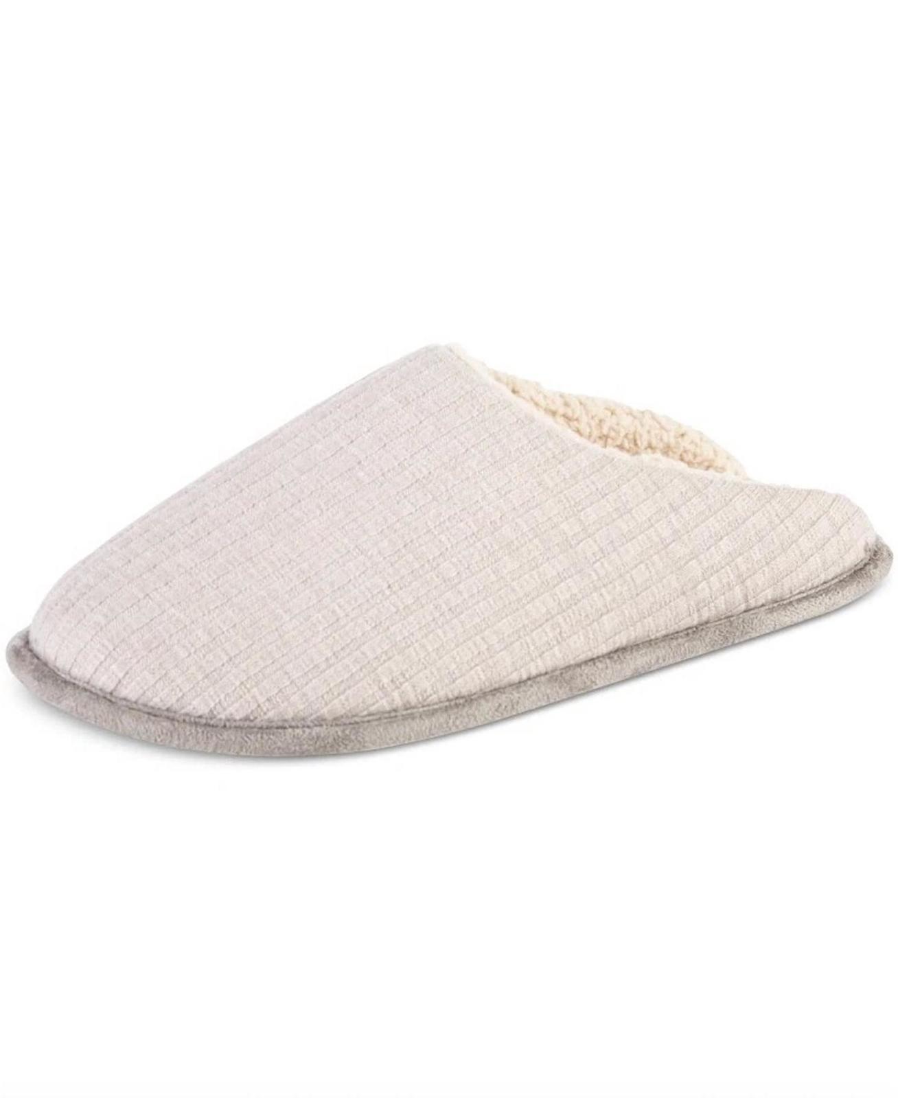 Isotoner Women&#39;s Fine Guage Rib Knit Scuff Slippers Light Grey - $35.00