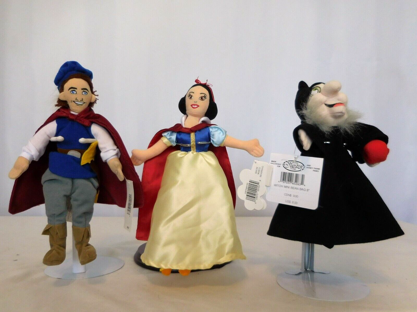 Primary image for Disney Mini Bean Bag Snow White & Seven Dwarfs Prince Charming, & Witch Lot of 3
