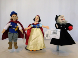 Disney Mini Bean Bag Snow White &amp; Seven Dwarfs Prince Charming, &amp; Witch Lot of 3 - £20.91 GBP