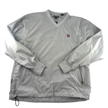 Antigua Golf Jacket Mens Small Gray Pullover Long Sleeve Pockets Sportsw... - $16.18
