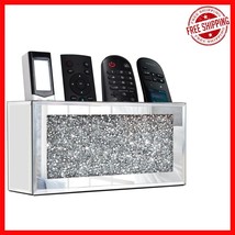 Elegant Mirrored Remote Holder - Wall Mounted Bling Storage for 4 Remotes - $463.17 MXN