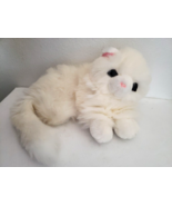 Chosun White Cat Plush Stuffed Animal Long White Hair Blue Eyes Laying Down - £19.45 GBP