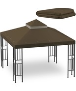 Sumfaller 10X10 Ft Gazebo Replacement Canopy Top Cover Double Tiered, Da... - $1,113.55 MXN