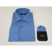 Men's Shirt Hankie CASILA Turkey Cotton Blend Long Sleeves 501770-46 Blue Oxford image 4