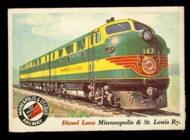 1955 Rails & Sails TOPPS Trading Card #21 Diesel Loco Minneapolis St Louis RR - $10.89