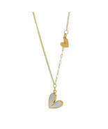 Double heart chain in stainless steel / Cadena con doble corazón en acer... - $18.00