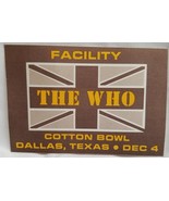 THE WHO - PETE TOWNSHEND - ORIGINAL DEC. 4, 1982 CLOTH SHOW BACKSTAGE *L... - $20.00
