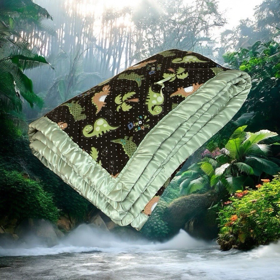 An Original By Anne Hedley Handmade Baby Child Quilt Comforter Dinosaur ... - $30.00